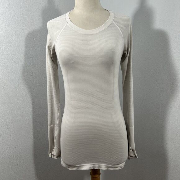 Lululemon Swiftly Tech Womens 4 Light Gray long sleeve Top - Picture 1 of 13